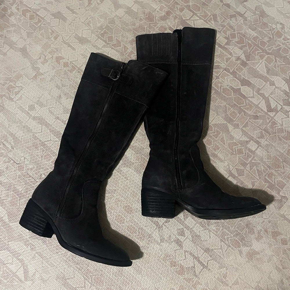 Grey Leather Riding Boots - Picture 4 of 6